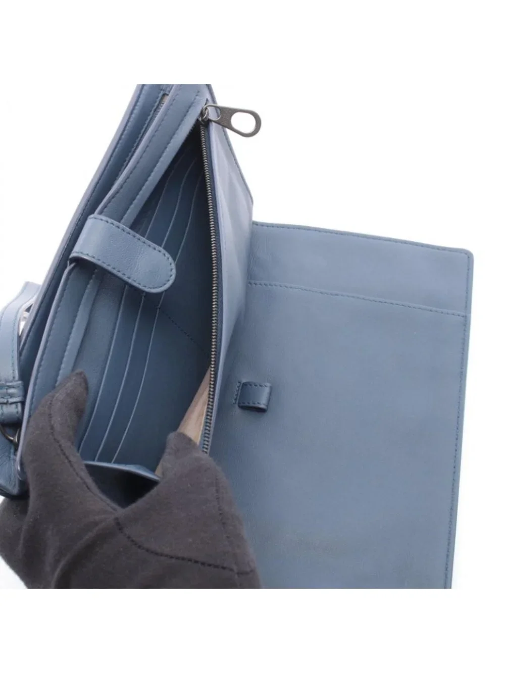 Bottega Veneta Clutch Micro Macro Blue Black Lambskin